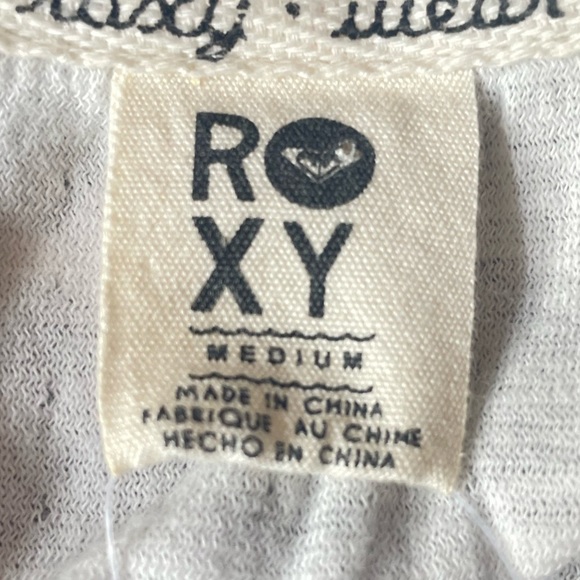 Roxy Striped Hooded Sweatshirt Gray White Size Medium - Picture 3 of 5